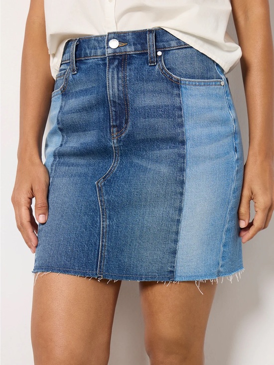 Dresses & Skirts - Evereve Two Tone Raw Hem Reworked Denim Skirt Size 29 NWT
